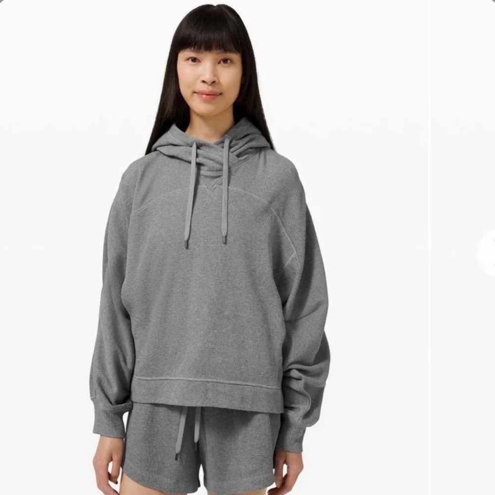 Lululemon Mellow In Hoodie *Waffle Heathered Core Medium Grey